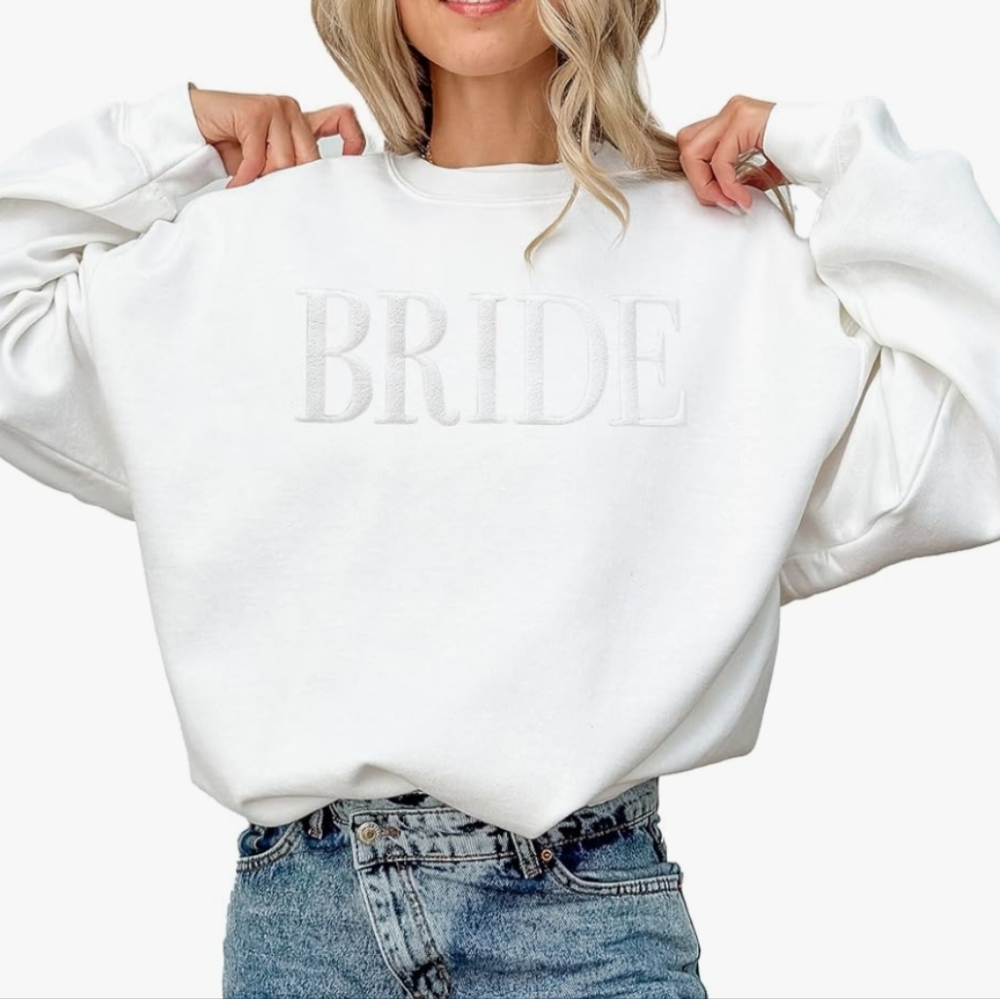 White Bride Cowl Neck Sweatshirt